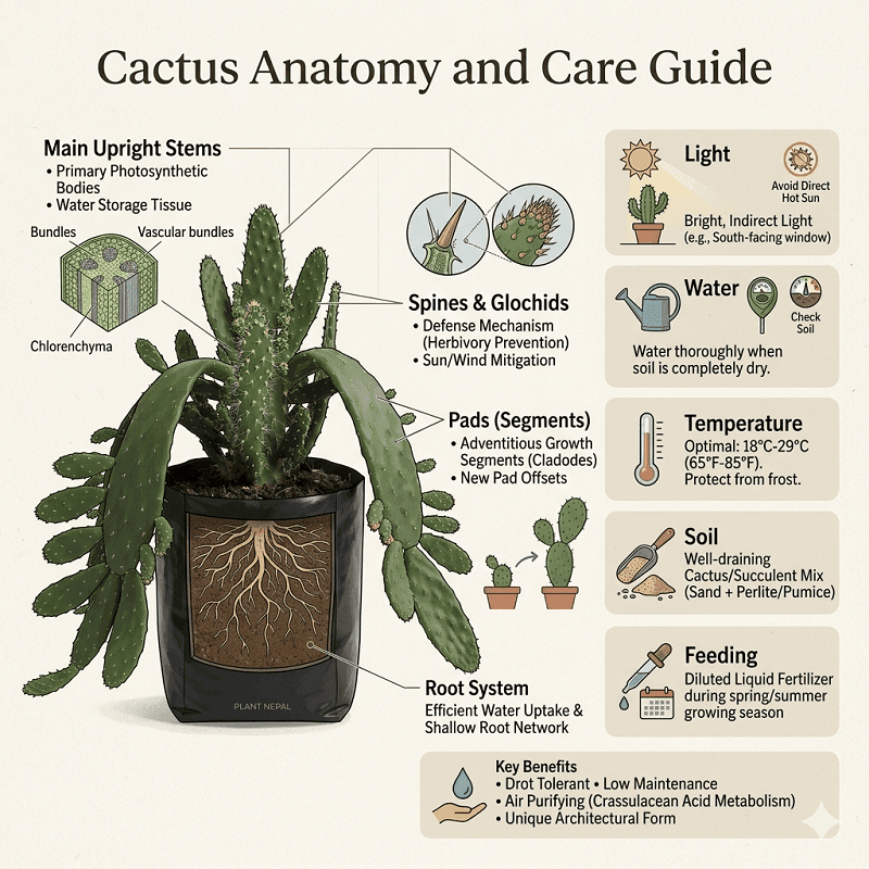Drooping Prickly Pear Cactus-care guide