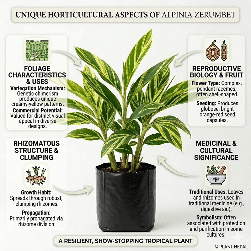 Variegated Shell Ginger Plant general information